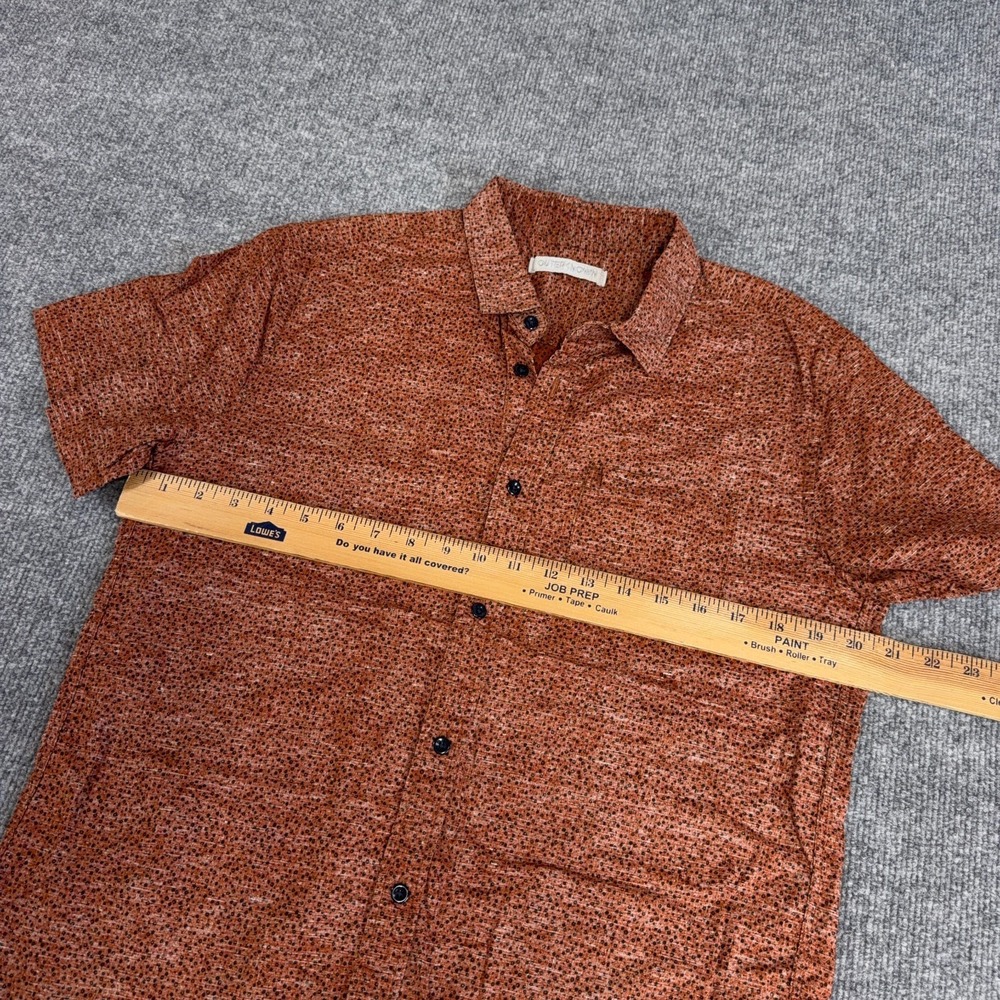 Outerknown Shirt Men Small Orange Black All Over Print Pocket Reverse Print Surf - Picture 8 of 10